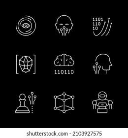Set line icons of artificial intelligence