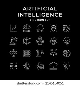 Set line icons of artificial intelligence