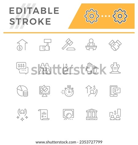 Set line icons of auction