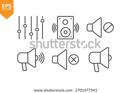 Set of line icons Audio. Outline icons collection stock illustration stock illustration