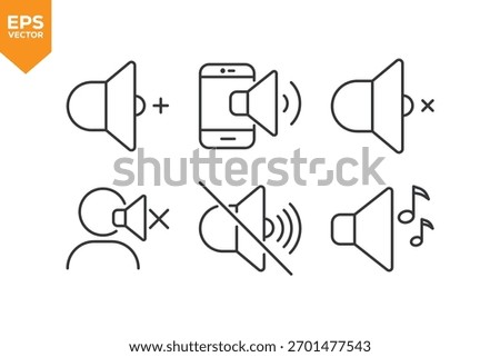 Set of line icons Audio. Outline icons collection stock illustration stock illustration