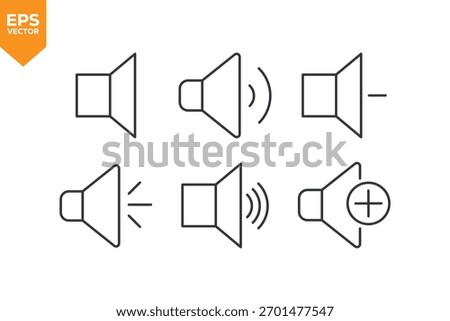 Set of line icons Audio. Outline icons collection stock illustration stock illustration