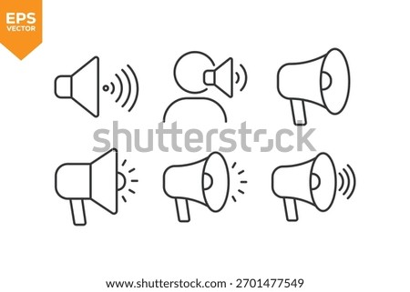 Set of line icons Audio. Outline icons collection stock illustration stock illustration
