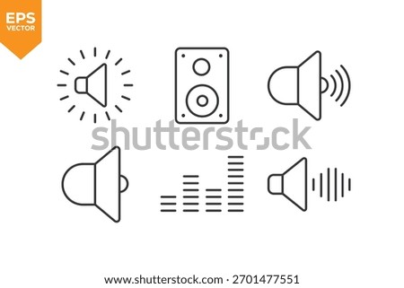 Set of line icons Audio. Outline icons collection stock illustration stock illustration