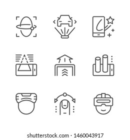 Set line icons of augmented reality