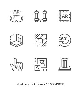 Set line icons of augmented reality