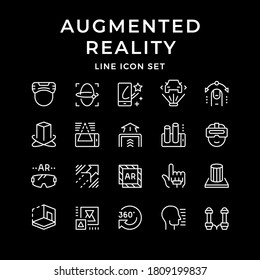 Establecer iconos de línea de la realidad aumentada