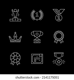 Set line icons of award