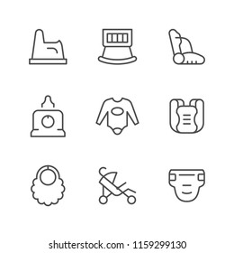 Set line icons of baby goods