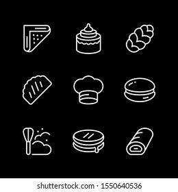 Set line icons of bakery