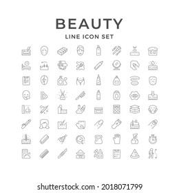 Set line icons of beauty