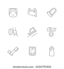 Establecer iconos de línea de accesorio de bicicleta