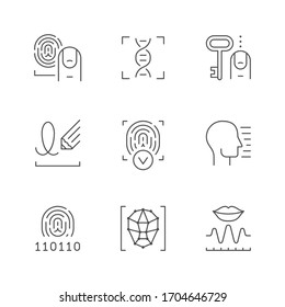 Set line icons of biometry