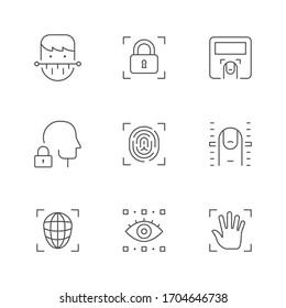 Set line icons of biometry