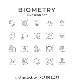 Set line icons of biometry