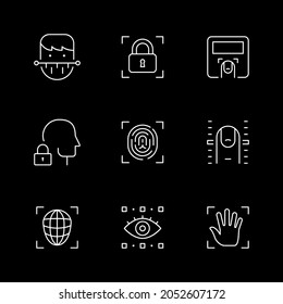 Set line icons of biometry