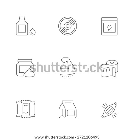 Set line icons of bodybuilding