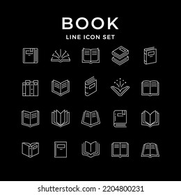 Set line icons of book