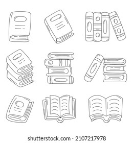 Set line icons of book isolated on white background. vector illustration.