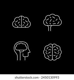 Set line icons of brain