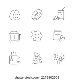 Set line icons of breakfast
