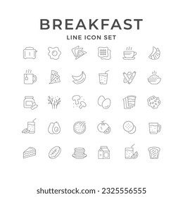 Set line icons of breakfast