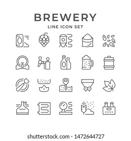 Set line icons of brewery