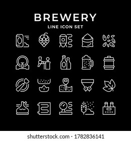 Set line icons of brewery