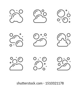 Set line icons of bubbles and foam