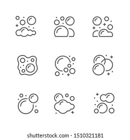 Set line icons of bubbles and foam