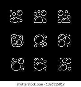 Establecer iconos de línea de burbujas y espuma