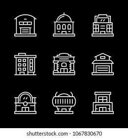 Set line icons of buildings