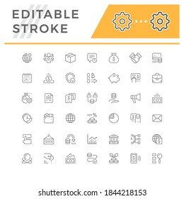 Set line icons of business