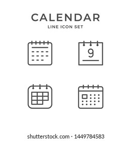 Set line icons of calendar