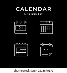 Set line icons of calendar