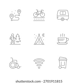 Establecer iconos de línea de servicios de camping