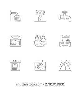 Establecer iconos de línea de servicios de camping