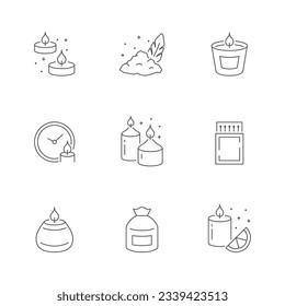 Set line icons of candle