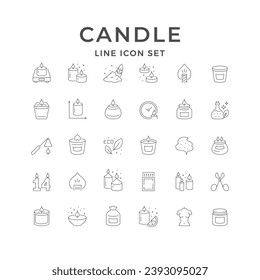 Set line icons of candle