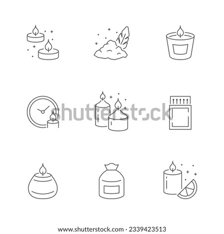 Set line icons of candle