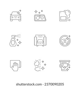 Set line icons of car detailing