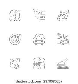 Set line icons of car detailing