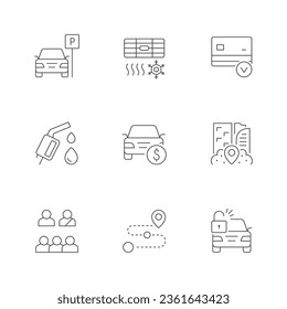 Set line icons of car sharing