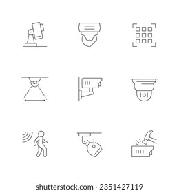 Set line icons of CCTV