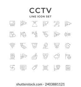 Set line icons of CCTV