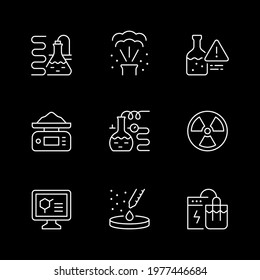Set line icons of chemical lab