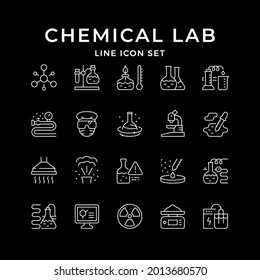 Set line icons of chemical lab