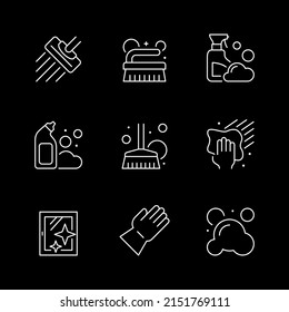 Set line icons of cleaning