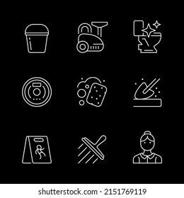 Set line icons of cleaning