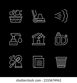 Set line icons of cleaning